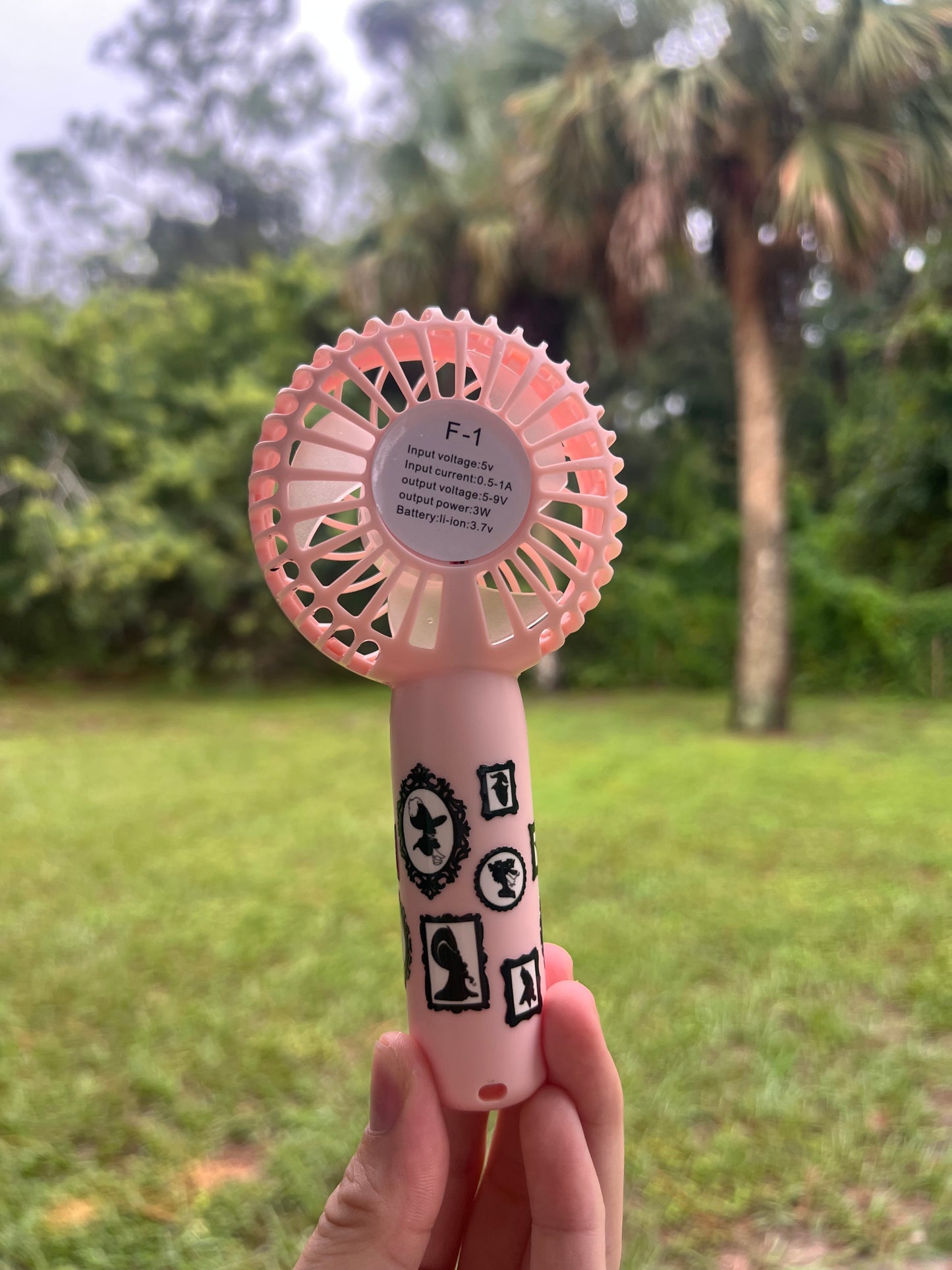 Gallery of Villains 3 Speed Portable Hand Fan with Tabletop Stand