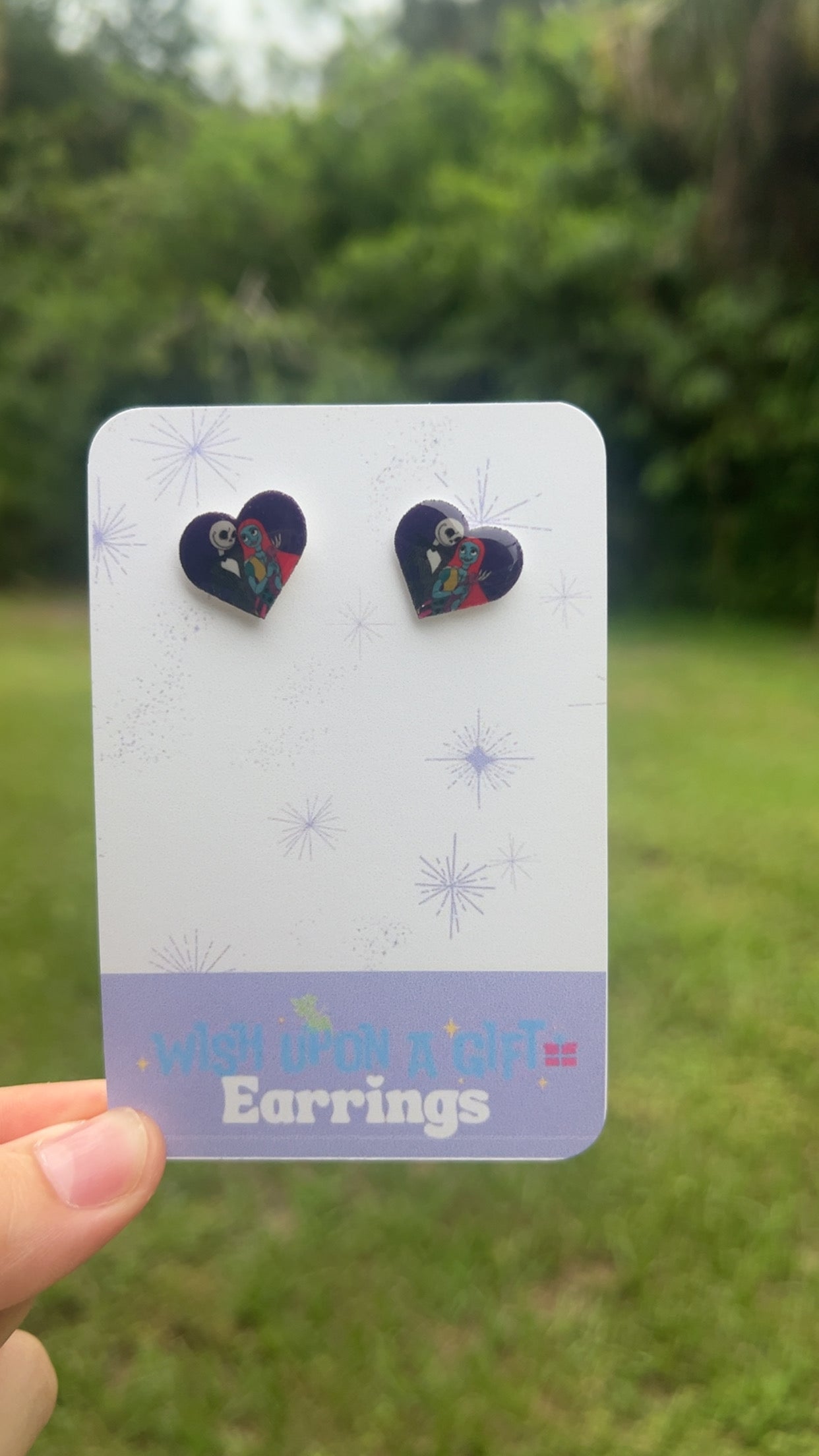 Jack & Sally Heart Stud Earrings