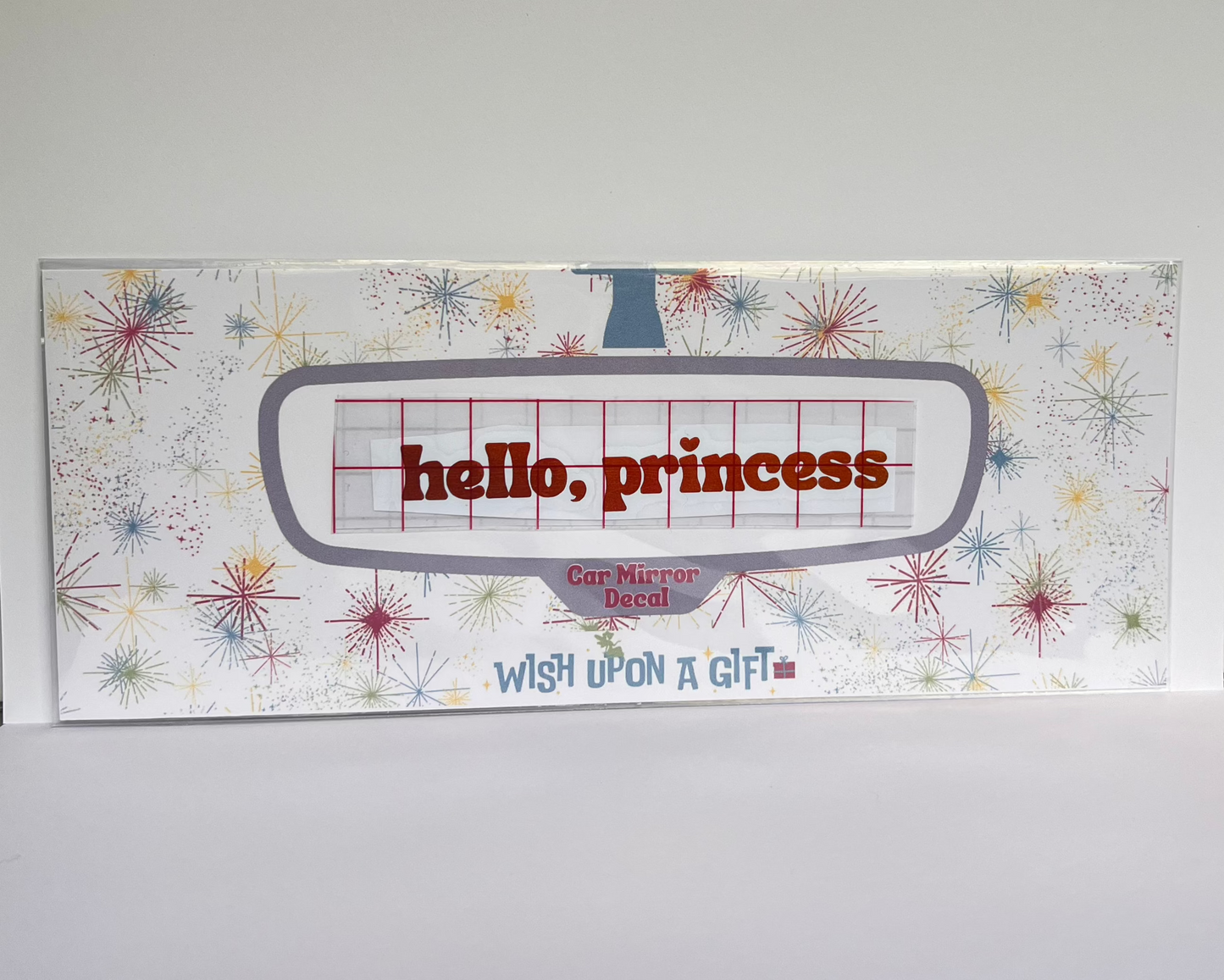 Hello, Princess Car Mirror Decal - Rear View Mirror Decal