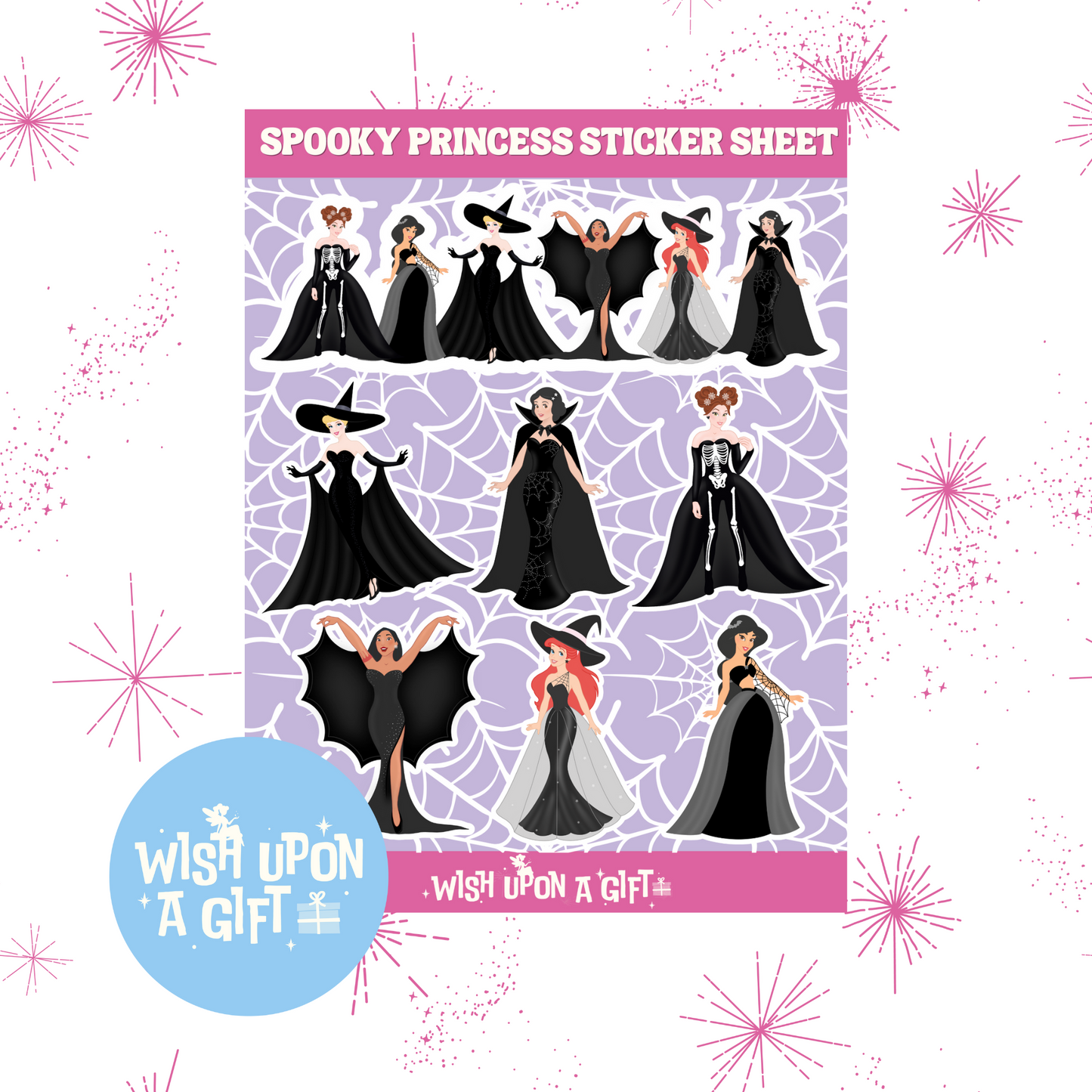Spooky Princess Sticker Sheet