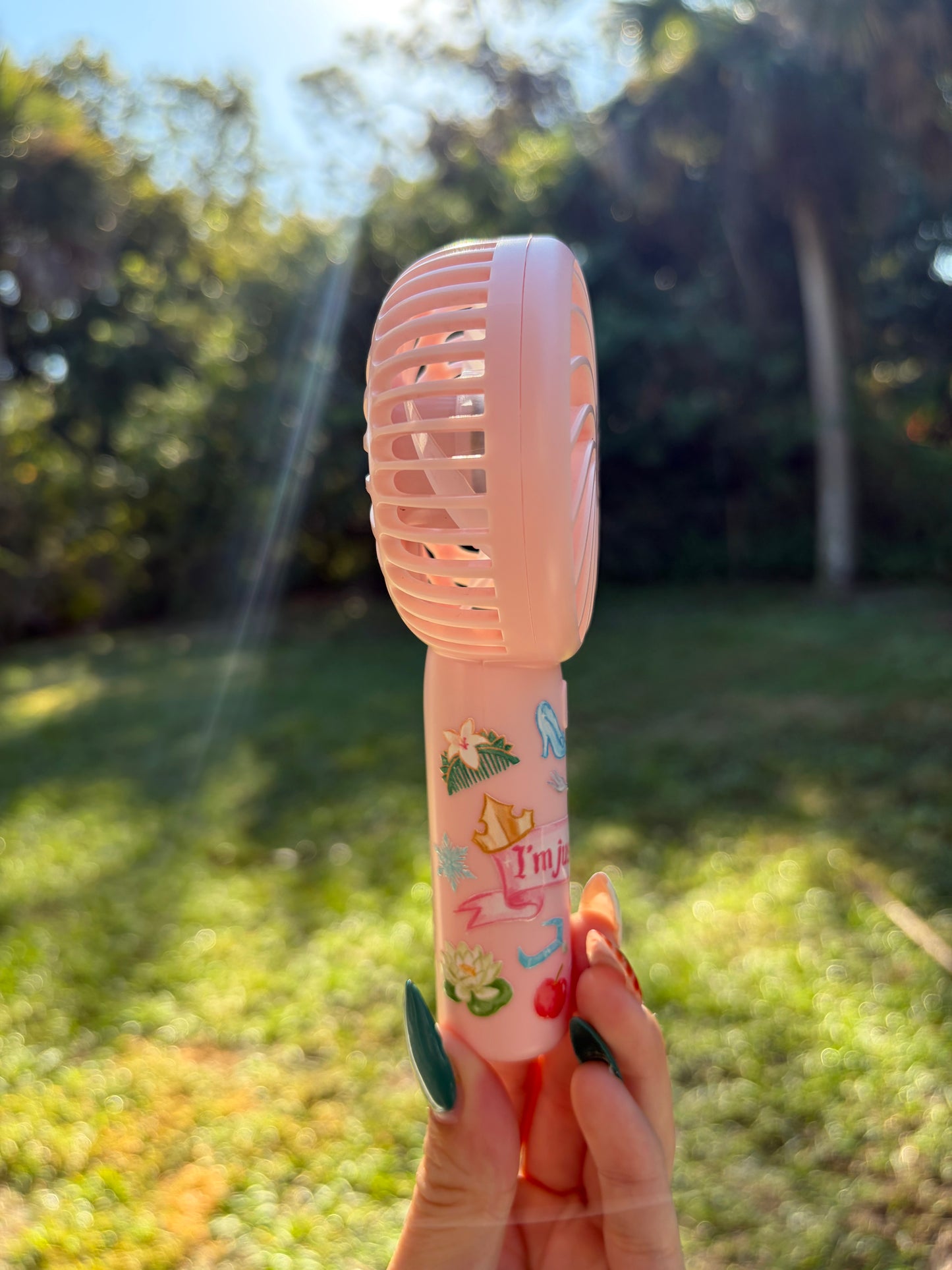 Princess Collection Three Speed Portable Hand Fan with Tabletop Stand