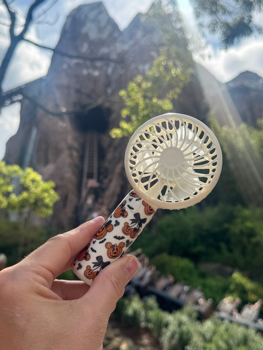 Pumpkin Patch 3 Speed Portable Hand Fan with Tabletop Stand