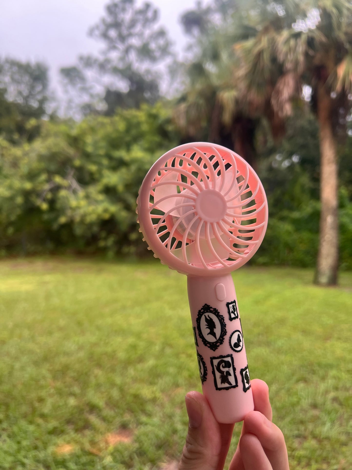 Gallery of Villains 3 Speed Portable Hand Fan with Tabletop Stand