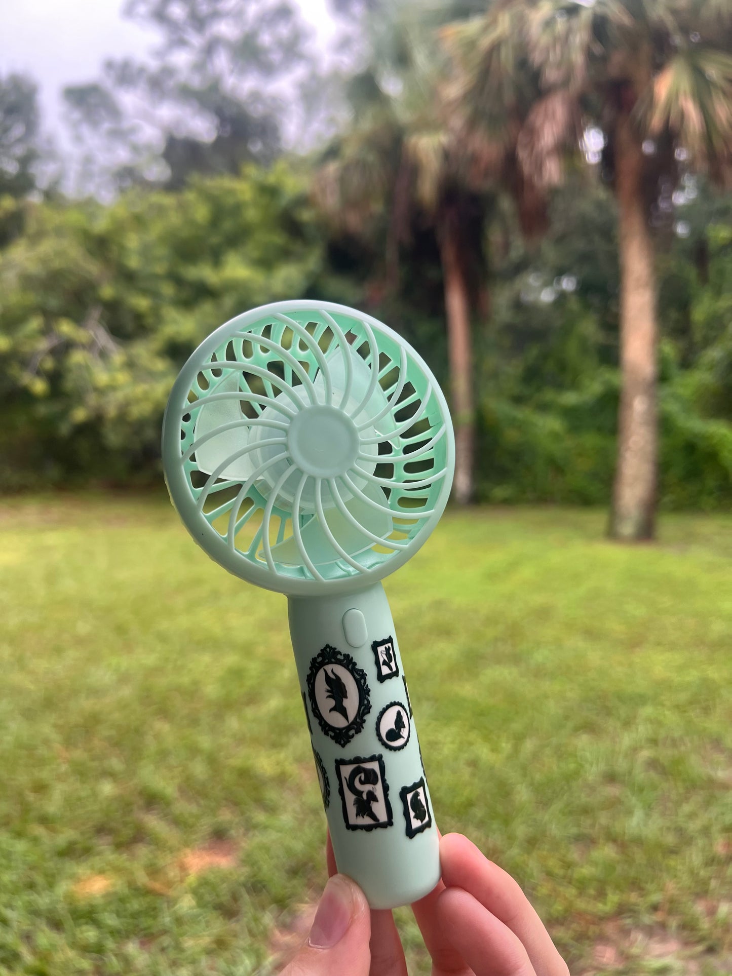 Gallery of Villains 3 Speed Portable Hand Fan with Tabletop Stand