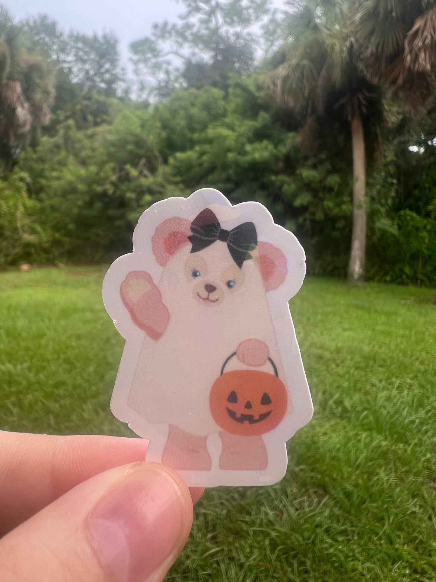 holographic ShellieMay ghost Halloween sticker
Duffy Halloween Disney sticker