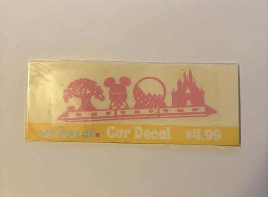 WDW Skyline with Monorail Car Decal