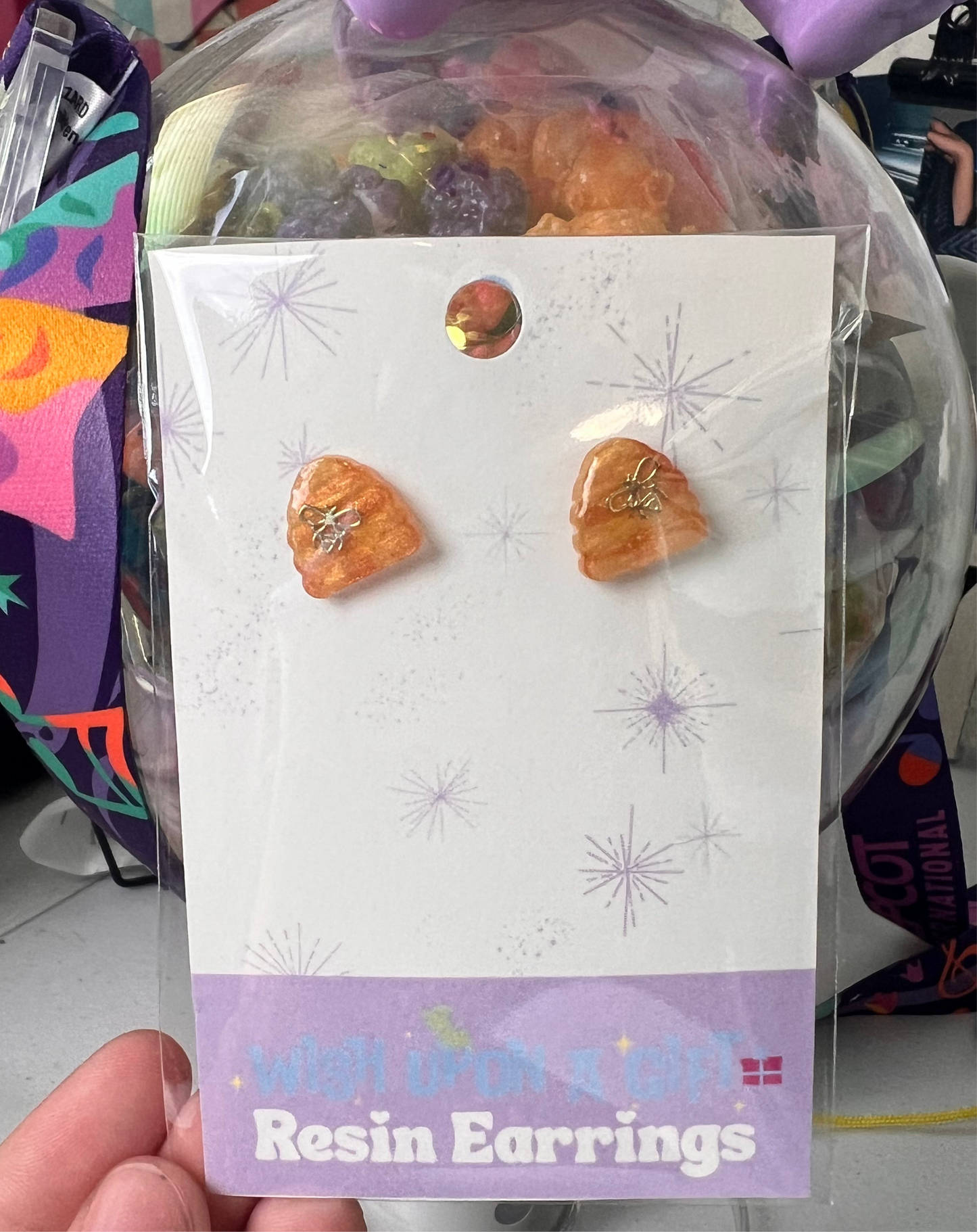 100 Acre Wood Stud Beehive Earrings