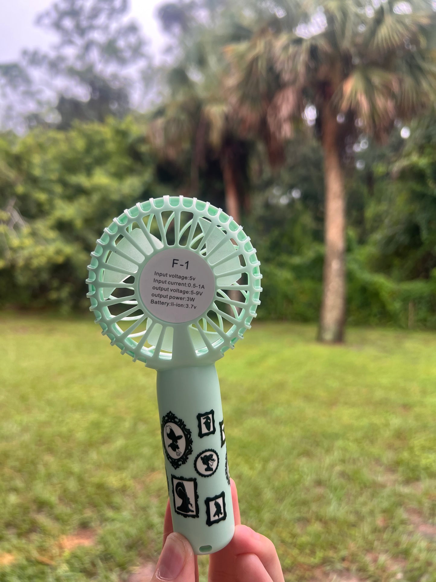 Gallery of Villains 3 Speed Portable Hand Fan with Tabletop Stand