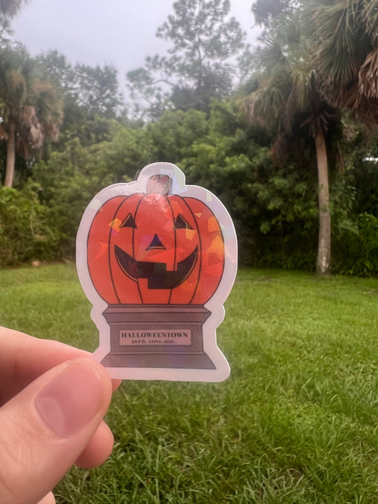 holographic Halloweentown pumpkin sticker