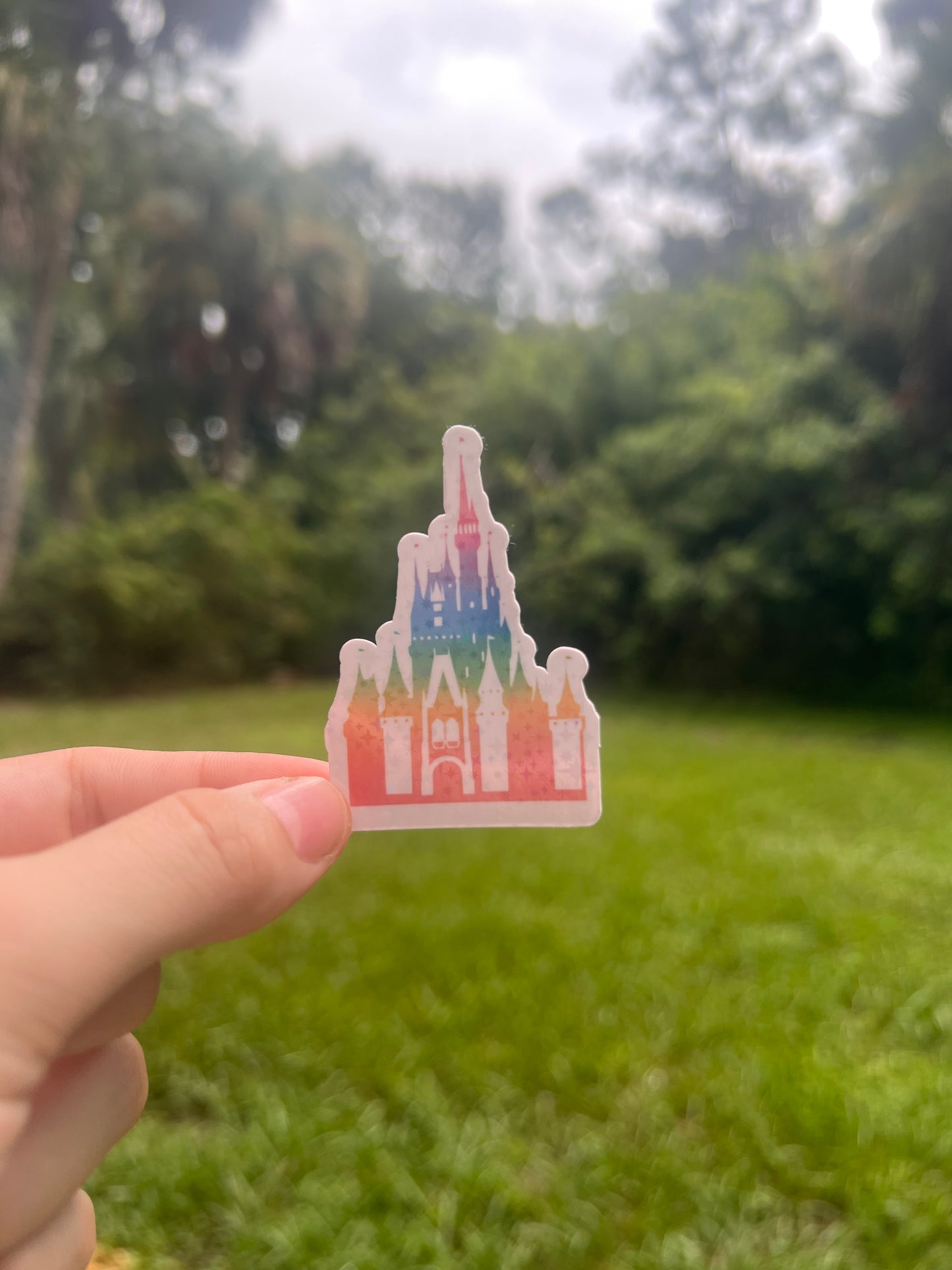 Rainbow Castle Holographic Sticker