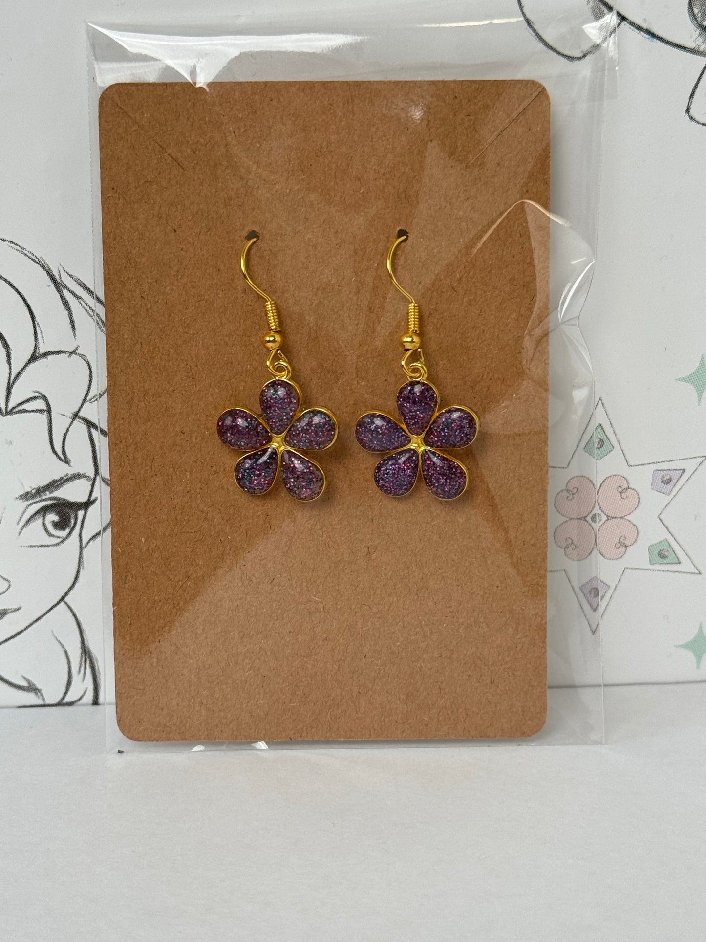 Daisy Dreams Glitter Drop Earrings