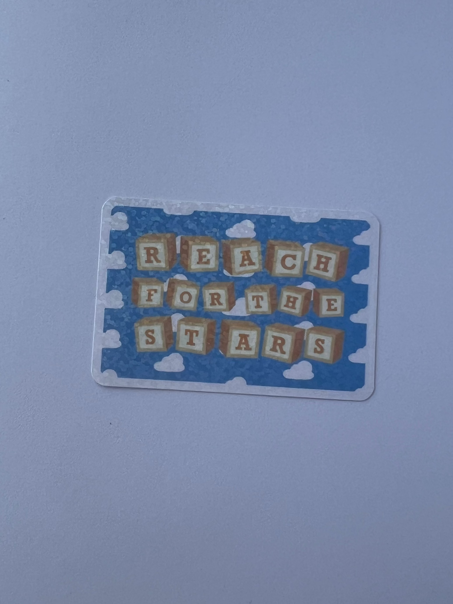 Reach for the Stars Block Letter Toy Sticker